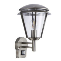 Luminosa Lighting Luminosa Inova Pir 1 Light Outdoor Wall Lantern Stainless Steel, Polycarbonate Ip44, E27 - thumbnail 2