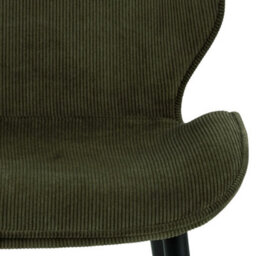 Wyld Haus Debrecen Solid Oak Round Dining Table With 4 Olive Green Corduroy Chairs By - thumbnail 9