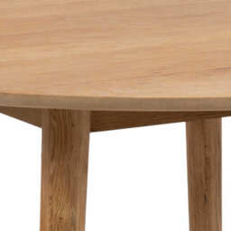 Wyld Haus Debrecen Solid Oak Round Dining Table With 4 Olive Green Corduroy Chairs By - thumbnail 5