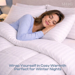 MHG Living Luxury Soft Touch 16.5 Tog Winter Duvet & Pillow Set, Hypoallergenic Satin Stripe Microfibre Quilt - Double - thumbnail 5