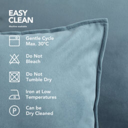 Deconovo Pack Of 2 Cushion Covers 40Cm X 40Cm 16X16 Inches Flanges Throw Pillowcases For Sofas With Invisible Zipper Slate Blue - thumbnail 3