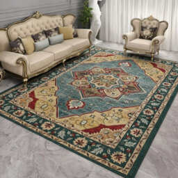 Traditional Washable Area Rug Anti Slip Soft Touch Low Pile Carpet For Living Room Bedroom Lounge Home Floor Covering 40X60 Cm