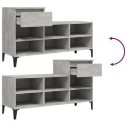Walplus Shoe Cabinet Concrete Grey 102X36X60 Cm Engineered Wood - thumbnail 9
