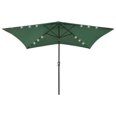 Berkfield Parasol With Leds And Steel Pole Green 2X3 M - image 1