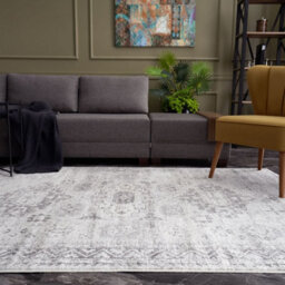 The Rugs Montana Grey Cream Oriental Area Rug And Runner Soft Durable Pet Friendly Easy To Clean Living Room Bedroom 4050 - thumbnail 8