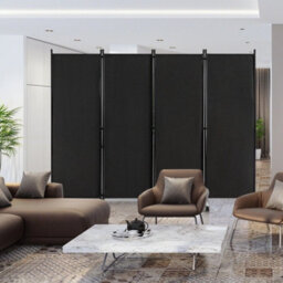 Rolling 4-Panel Room Divider 172Cm Folding Privacy Screen Portable Wall Divider - thumbnail 2