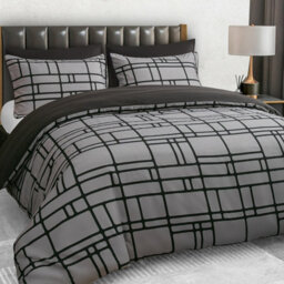 Lazzaro Premium Microfiber King Duvet Cover Set Reversible Bedding Sets Breathable Durable With Zipper Closure - thumbnail 1