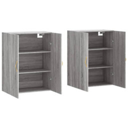 Berkfield Wall Mounted Cabinets 2 Pcs Grey Sonoma 69.5X34X90 Cm - thumbnail 4