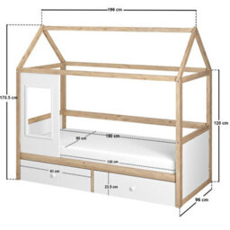 Flair Ted Play House Wooden Bed With Storage White - thumbnail 6