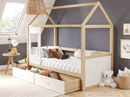 Flair Ted Play House Wooden Bed With Storage White - thumbnail 3