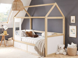 Flair Ted Play House Wooden Bed With Storage White - thumbnail 2