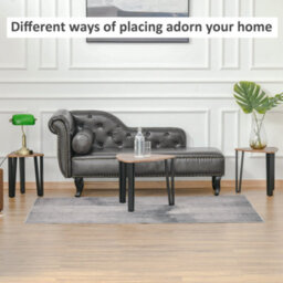 Homcom 3 Pcs Nesting Table Coffee Table Set Mdf Living Room Furniture Walnut - thumbnail 5