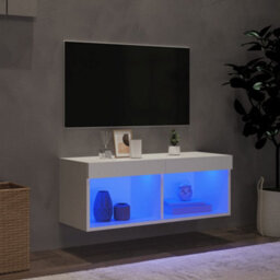 Walplus Tv Cabinet With Led Lights White 80X30X30 Cm - thumbnail 3