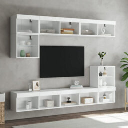 Walplus Tv Cabinet With Led Lights White 80X30X30 Cm - thumbnail 4