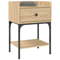 Berkfield Bedside Table Sonoma Oak 40.5X31X60 Cm Engineered Wood - thumbnail 3