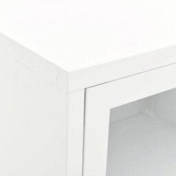 Walplus Tv Cabinet White 90X30X44 Cm Steel And Glass - thumbnail 8