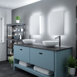 FNX Bathrooms Kingston Backlit Led Bathroom Mirror With Tunable White, Demister & Shaver Socket (H700 X W500mm) - thumbnail 3