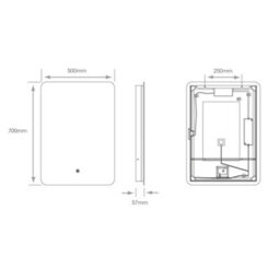 FNX Bathrooms Kingston Backlit Led Bathroom Mirror With Tunable White, Demister & Shaver Socket (H700 X W500mm) - thumbnail 4