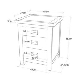 Cabinet Bits Lugo 3 Drawer Bedside Table Brass Drop Handle - thumbnail 9