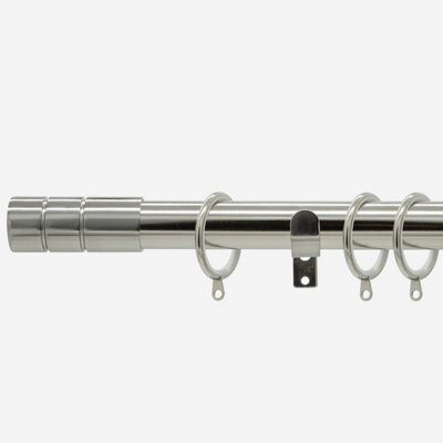 Stainless Steel 28mm Barrel Fixed Length Metal Curtain Pole  330Cm - image 1