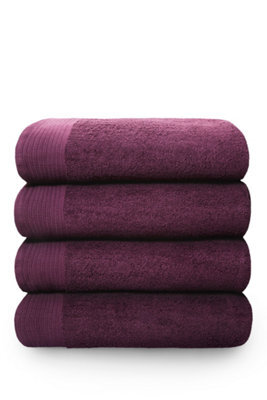 Rapport Home Chatsworth Pure Cotton Super Sheet Towel Damson