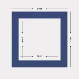 Ak Frames 8X8 Blue Picture Mounts To Fit 6X6 Aperture Size - Mount Board Only (No Frame Included) - thumbnail 3