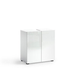 FurniComp LTD Furnicomp Vida 2 Door 600mm White Gloss Free Standing Under Sink Bathroom Cabinet