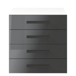 GoodHome Atomia Freestanding Gloss Anthracite & White 4 Drawer Chest Of Drawers (H)750mm (W)750mm (D)450mm - thumbnail 1