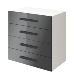 GoodHome Atomia Freestanding Gloss Anthracite & White 4 Drawer Chest Of Drawers (H)750mm (W)750mm (D)450mm - thumbnail 2