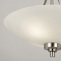 Luminosa Lighting Luminosa Welles 3 Light Flush Ceiling Light White, Antique Brass, E27 - thumbnail 2