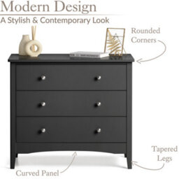 Christow 3 Drawer Chest Of Drawers - thumbnail 5