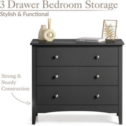 Christow 3 Drawer Chest Of Drawers - thumbnail 3