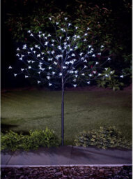 Spot On Dealz 4 Ft Cherry Blossom Tree Outdoor Christmas Decorations 128 Led Tree Lights With Metal Flat Base Garden Ornaments For Home Xmas - thumbnail 6