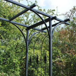 Selections Metal Fleur De Lys Garden Arbour Style Arch With Ground Spikes - thumbnail 4