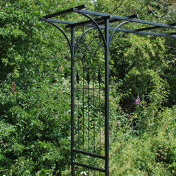 Selections Metal Fleur De Lys Garden Arbour Style Arch With Ground Spikes - thumbnail 5