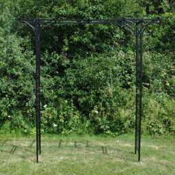 Selections Metal Fleur De Lys Garden Arbour Style Arch With Ground Spikes - thumbnail 2