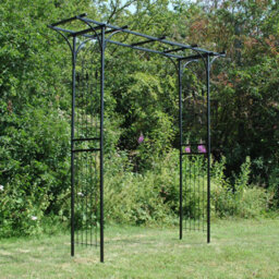 Selections Metal Fleur De Lys Garden Arbour Style Arch With Ground Spikes - thumbnail 1