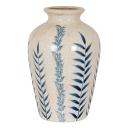 Hill Interiors Classic Blue Flora Juniper Vase - Ceramic - L21 X W21 X H31 Cm - White - thumbnail 1