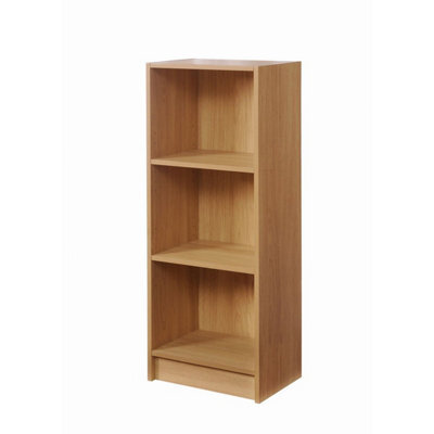Timber Art Design 3 Tier Medium Narrow Bookcase Shelving Unit Living Room Office Bedroom - image 1