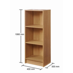 Timber Art Design 3 Tier Medium Narrow Bookcase Shelving Unit Living Room Office Bedroom - thumbnail 4