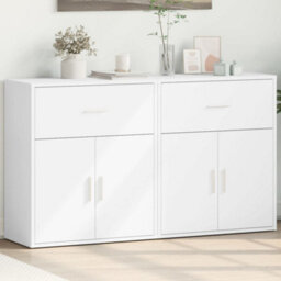 Berkfield Sideboards 2 Pcs White 60X31X70 Cm Engineered Wood - thumbnail 1
