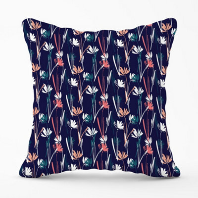 Warren Reed Designer Hand Drawn Wild Flowers Cushions 60Cm X 60Cm - image 1