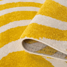 The Rugs Joli Yellow And White Striped Rug Soft Dense Pile Easy To Clean And Pet Friendly For Living Rooms And Bedrooms - thumbnail 6
