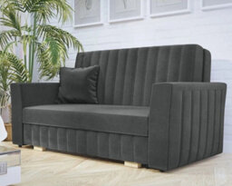 Dark Grey Viva Glam Iii 3 Seater Sofa Bed With Storage Compartment And Wooden Legs - thumbnail 3