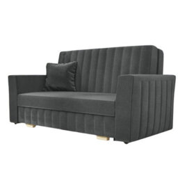 Dark Grey Viva Glam Iii 3 Seater Sofa Bed With Storage Compartment And Wooden Legs - thumbnail 2