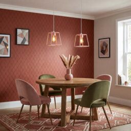 Happy Homewares Industrial Lantern Lamp Shade In Matte Pink With Square Top And Bottom - thumbnail 6