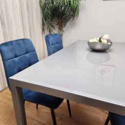 Kosy Koala Modern Rectangle Grey Glass Dining Table Set With 4 Blue Velvet Chairs Dining Room Furniture - thumbnail 8