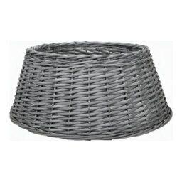 Natural Grey Wicker Christmas Tree Skirt 50Cm Top 60Cm Bottom 26Cm Height - Medium - thumbnail 1