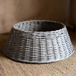 Natural Grey Wicker Christmas Tree Skirt 50Cm Top 60Cm Bottom 26Cm Height - Medium - thumbnail 3