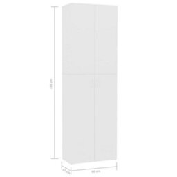 Berkfield Office Cabinet White 60X32X190 Cm Engineered Wood - thumbnail 8